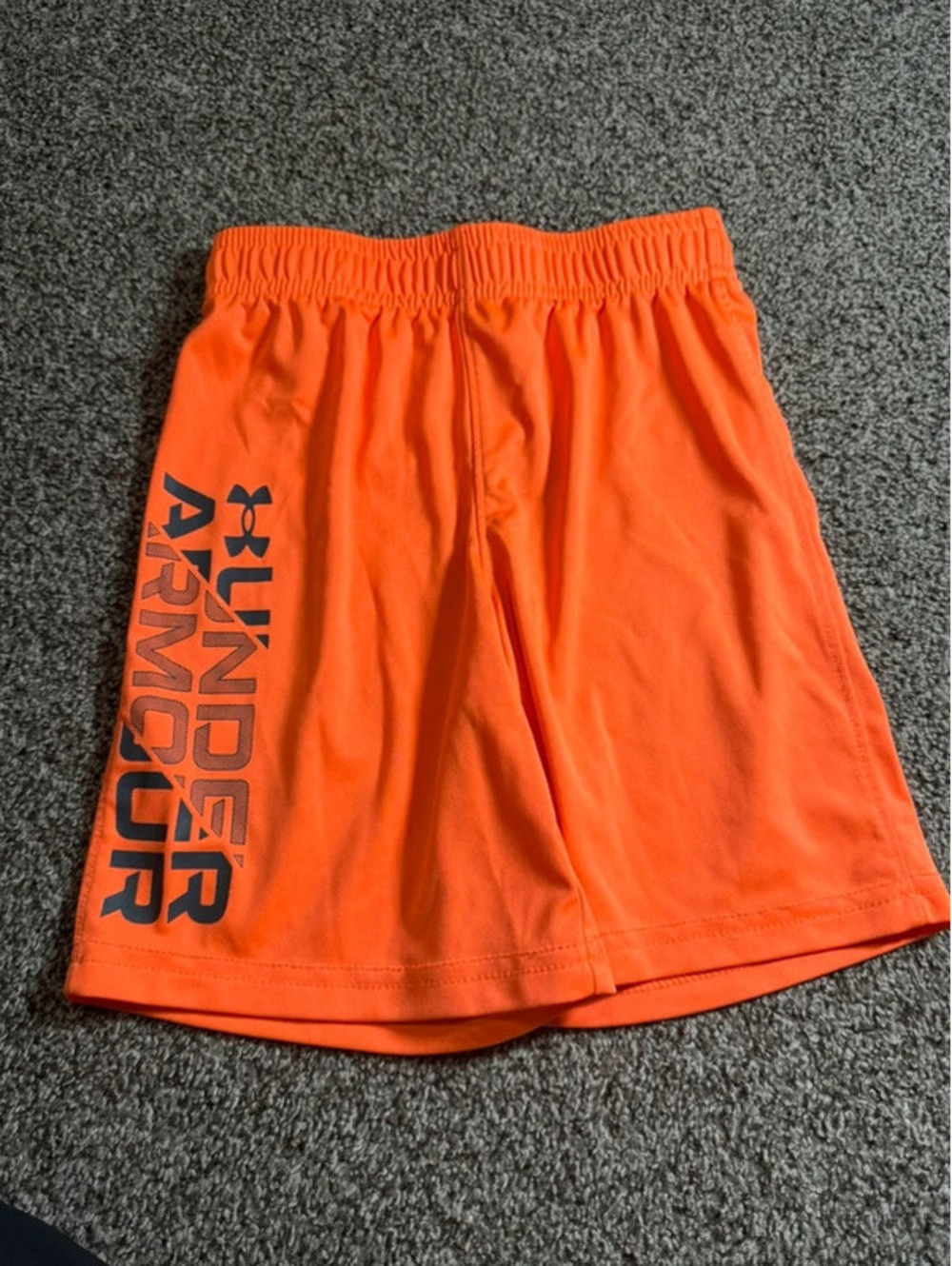 Under Armour Boys Size 6 Orange Athletic Shorts Logo Performance Basketball